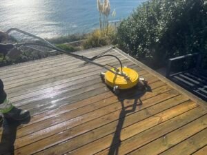 Decking cleaning in the beautiful Cornwall coast